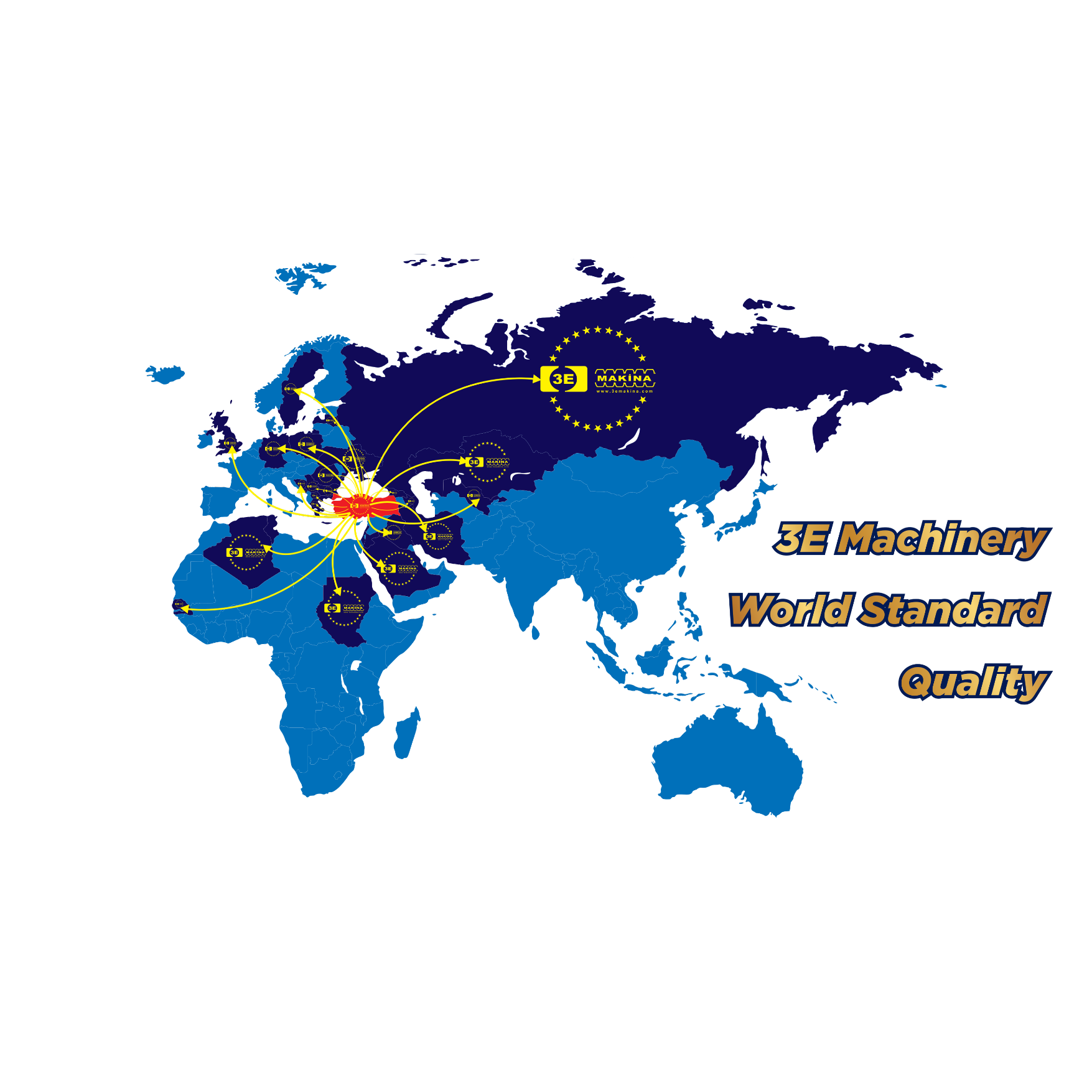 Dünya Haritası - Hizmet Verilen Ülkeler